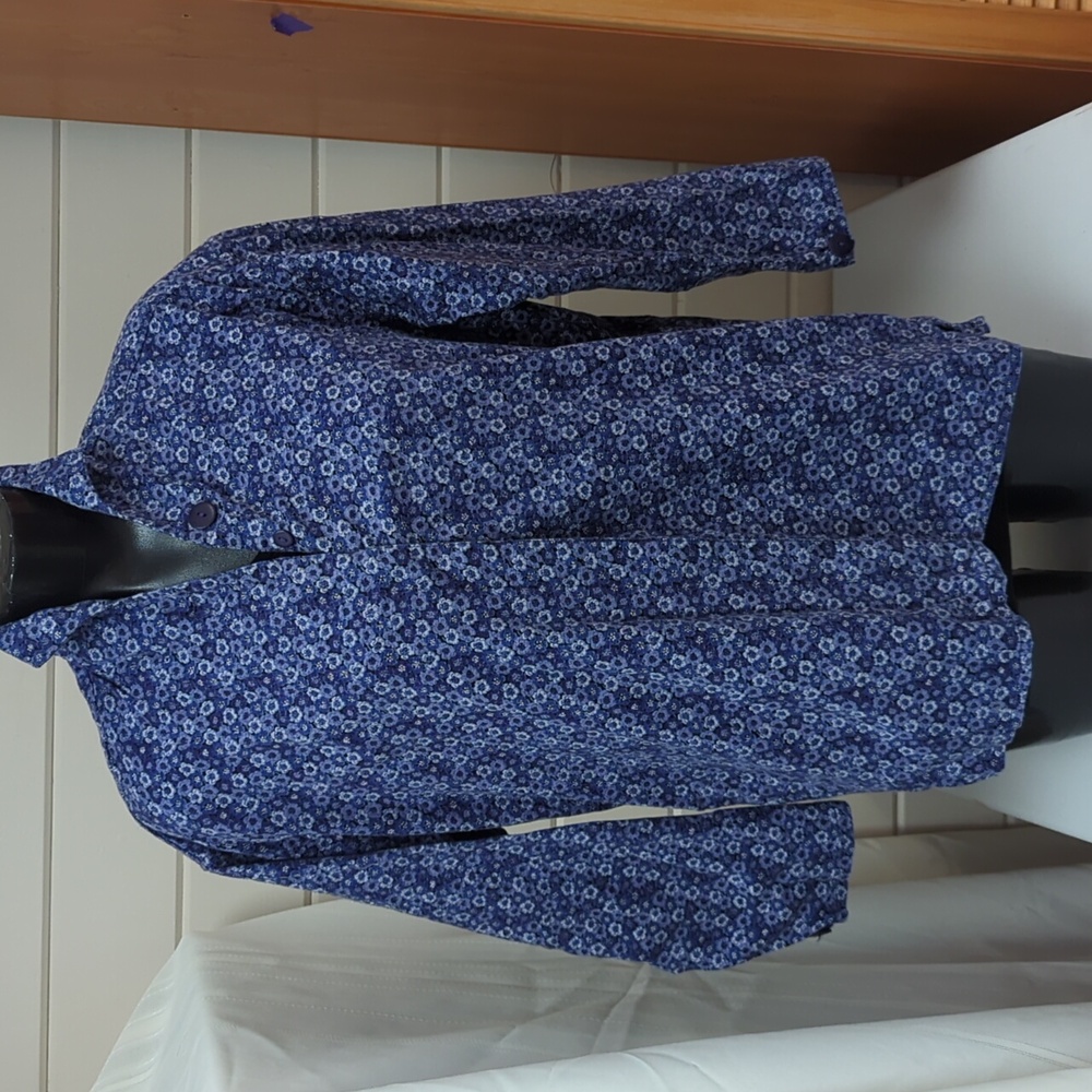 April Cornell Overshirt Jacket Floral Pattern Cotton